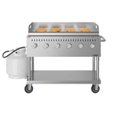 48 in. Commercial Outdoor Propane Gas Grill with Griddle, ETL Listed in Stainless-Steel (CGKIT4-48G)